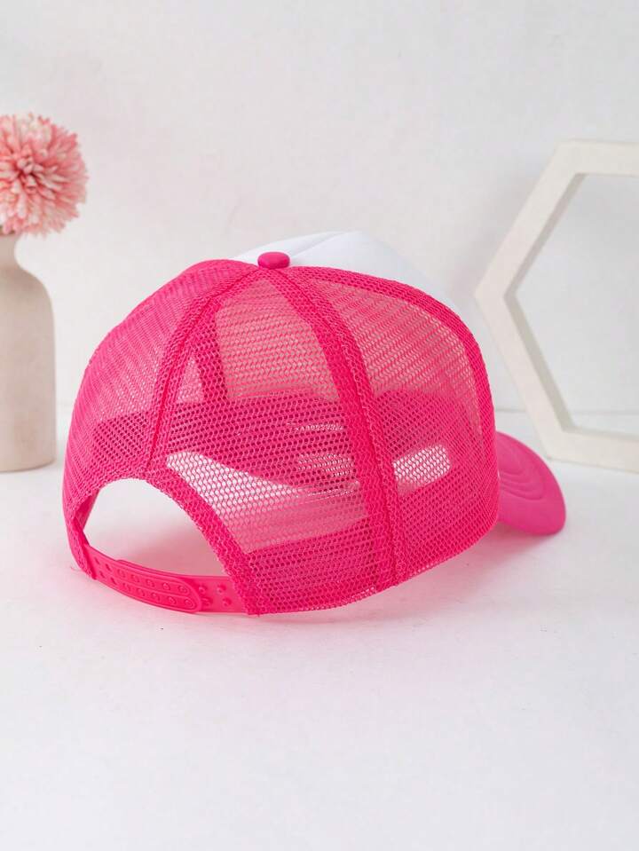1pc Unisex Printed Decorative Adjustable Funny Truck Driver Cap Baseball Cap Sun Hat Dad Hat Mesh Cap, Suitable For Everyday Use, Outdoor Travel, Hiking, Swimming, Beach