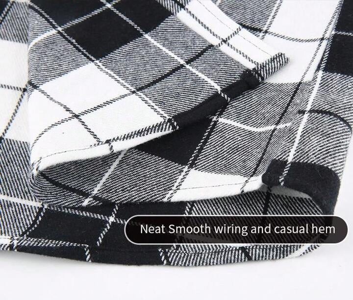 1pc Men's Hooded Plaid Button Turndown Collar Regular Fit Long Sleeve Shirt, Chest Double Pockets Casual Outdoor Shacket