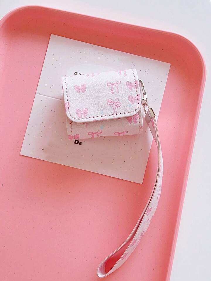 Pink Heart Bowknot Leather Protective Case For 4, Flip Cover For Pro 2, Apple Wireless Bluetooth Earphones 1/3, Full Body Case