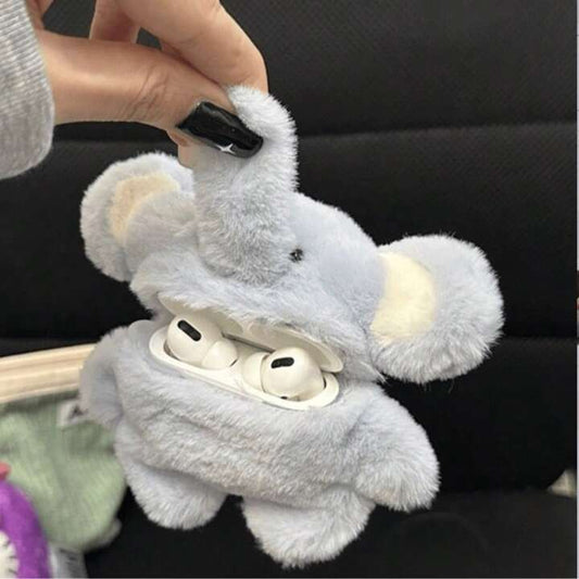 1 Pc Plush Blue Small Elephant Ear Case For AirPods1/2 For AirPods Pro For AirPods 3 For AirPods Pro (2nd Generation) For AirPods 4