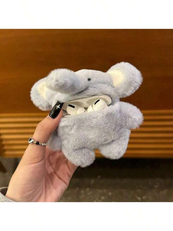 1 Pc Plush Blue Small Elephant Ear Case For AirPods1/2 For AirPods Pro For AirPods 3 For AirPods Pro (2nd Generation) For AirPods 4